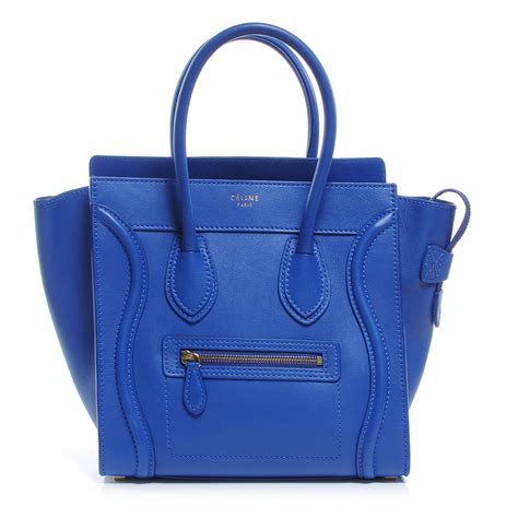 celine tasche mini luggage blau|CELINE Smooth Calfskin Micro Luggage Navy Blue.